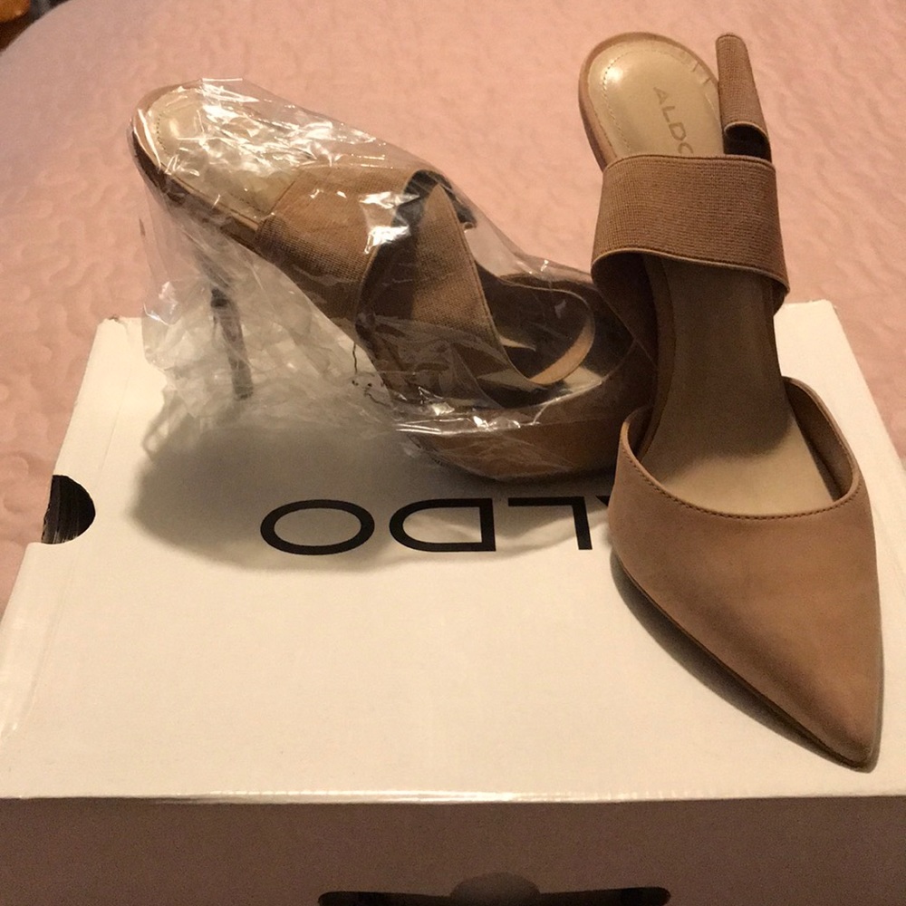Beige Strap Heels